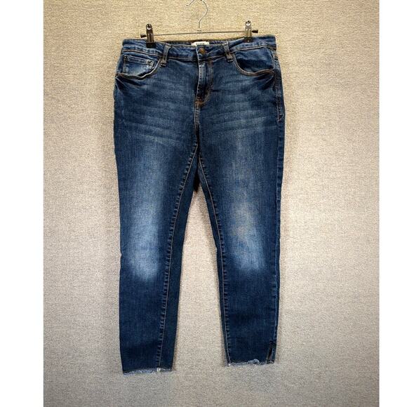 Kensie Mid-Rise Blue Jeans Raw Hem Size 8/29 - Picture 1 of 11